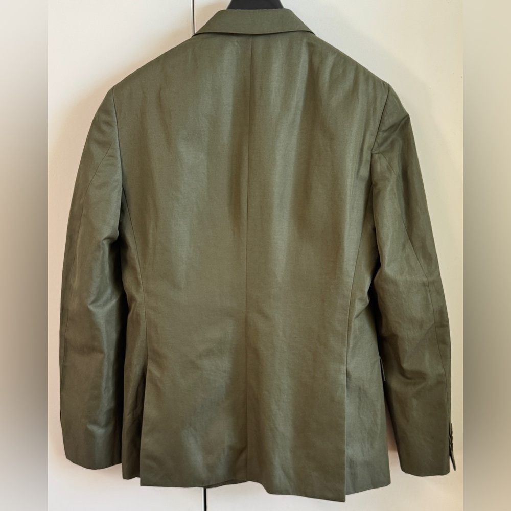 BOTTEGA VENETA COTTON BLEND SUIT OLIVE ARMY GREEN SUMMER WEDDING EU 52 / US 42 - Picture 3 of 14